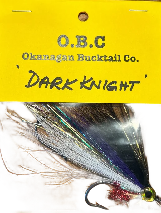 The O.B.C Dark Knight bucktail, hand-tied and carded